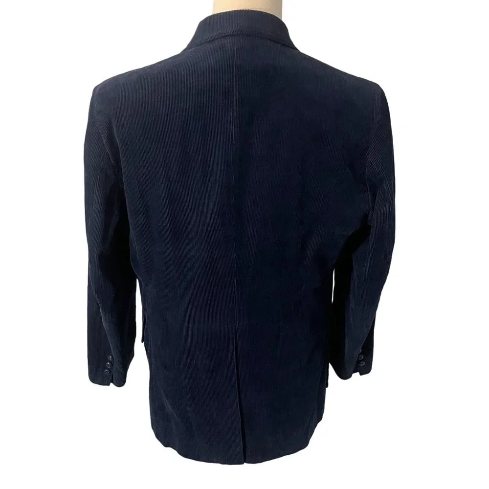 Vintage Kmart Corduroy Lined Blazer Sportcoat Men 46R Blue Japan
